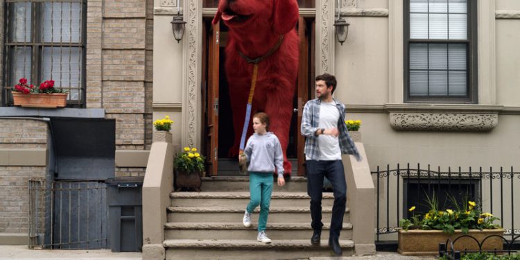 Darby Camp and Jack Whitehall star in CLIFFORD THE BIG RED DOG from Paramount Pictures. Photo Credit: Courtesy Paramount Pictures.