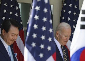 WASHINGTON DC, UNITED STATES - APRIL 26: US President Joe Biden and South Korea's President Yoon Suk Yeol hold a joint press conference at the White House in Washington D.C., United States on April 26, 2023. Celal Gunes / Anadolu Agency/ABACAPRESS.COM